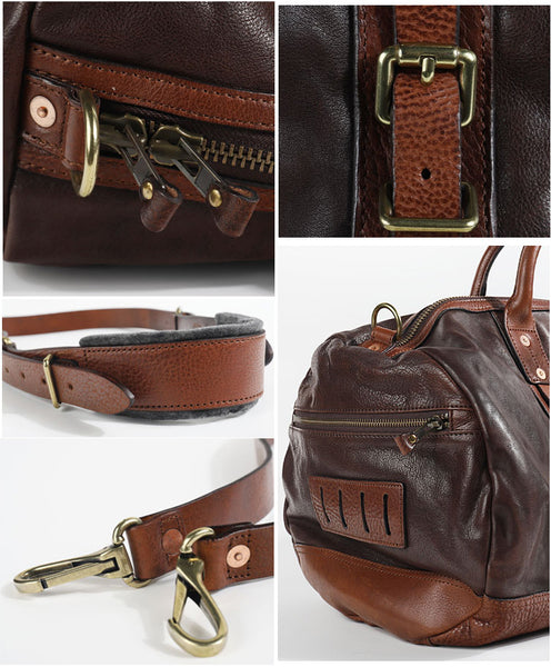 Taiwan Lee Kee Leather Goods Lee Kee Original handmade genuine leather Original handmade vegetable tanned cow leather for heavy industry Large capacity travel bag No. KB0116 First layer cowhide bag Leather Original handmade genuine leather Leather goods