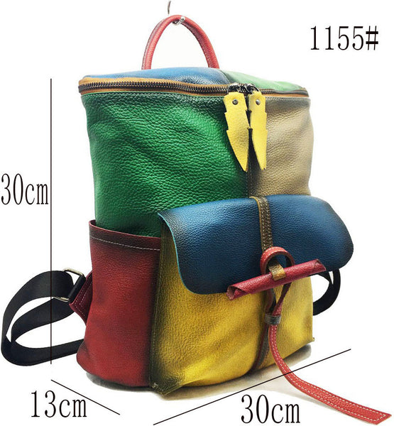 台灣李記皮具 李記 原創真皮手工 隨機皮料源 拼接後背包 1155號 頭層牛皮包包 皮革 原創手工真皮 皮件