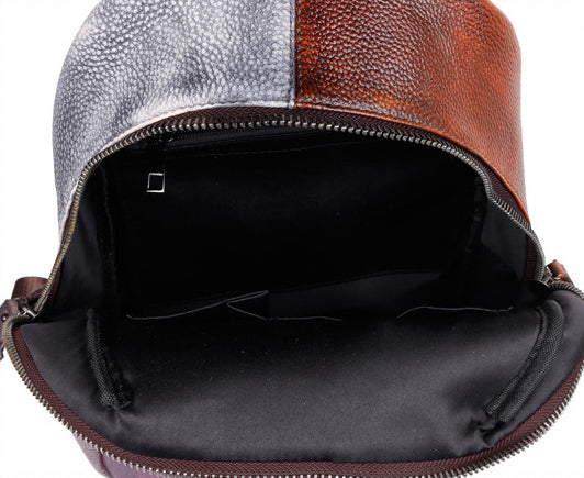 台灣李記皮具 李記 原創真皮手工 頭層牛皮 撞色系拼皮 手工擦色後背包 7C305號 頭層牛皮包包 皮革 原創手工真皮 皮件