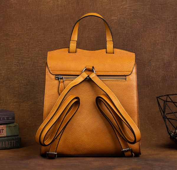 台灣李記皮具 李記 原創真皮手工 蜻蜓ボ蝴蝶浮花 頭層牛皮後背包 8C320號 頭層牛皮包包 皮革 原創手工真皮 皮件