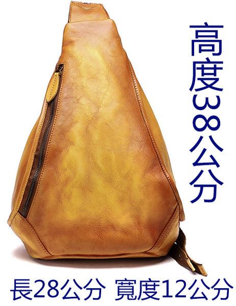 台灣李記皮具 李記 原創真皮手工 文藝と國民の手工擦色 三用牛革後背包 17486號 頭層牛皮包包 皮革 原創手工真皮 皮件