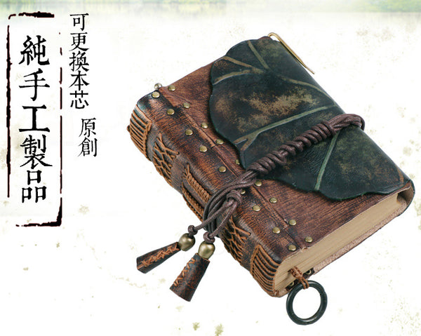 Taiwan Lee Kee Leather Goods Lee Kee Original genuine leather handmade High-end cowhide Customized ledger No. 50179 Hand-painted Bohemian Nature Ethnic style Festival New Year Humanities Japan and South Korea Retro style Creative trend style First-layer cowhide leather bag Leather Original handmade genuine leather Leather goods