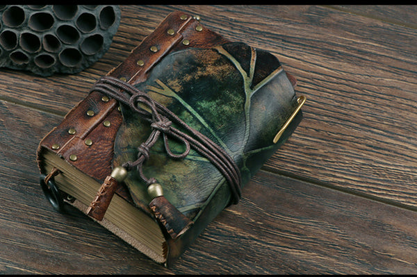 Taiwan Lee Kee Leather Goods Lee Kee Original genuine leather handmade high-end cowhide customized handbook No. 50179 Hand-painted Bohemian Nature Ethnic style Festival New Year Humanities Japan and South Korea Retro style Creative trend style First-layer cowhide bag Leather Original handmade genuine leather Leather goods