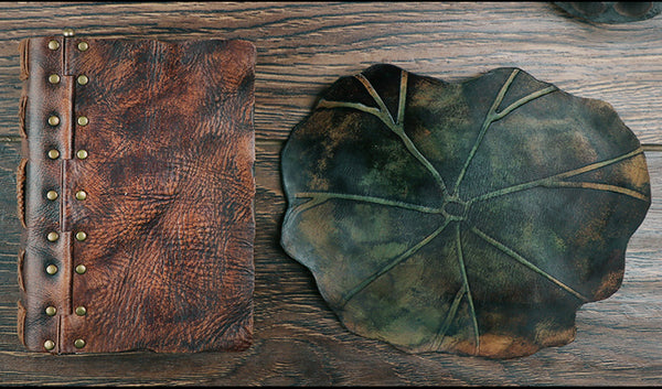 Taiwan Lee Kee Leather Goods Lee Kee Original genuine leather handmade high-end cowhide customized handbook No. 50179 Hand-painted Bohemian Nature Ethnic style Festival New Year Humanities Japan and South Korea Retro style Creative trend style First-layer cowhide bag Leather Original handmade genuine leather Leather goods