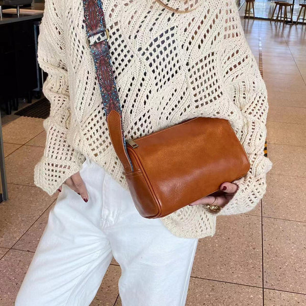 Taiwan Lee Kee Leather Goods Lee Kee Original Genuine Leather Handmade Ins Trendy Functional Messenger Bag No. 5110 First Layer Cowhide Bag Leather Original Handmade Genuine Leather Leather Goods