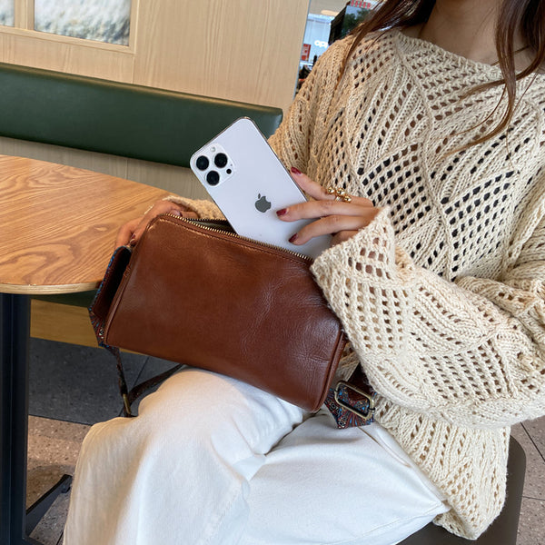 Taiwan Lee Kee Leather Goods Lee Kee Original Genuine Leather Handmade Ins Trendy Functional Messenger Bag No. 5110 First Layer Cowhide Bag Leather Original Handmade Genuine Leather Leather Goods