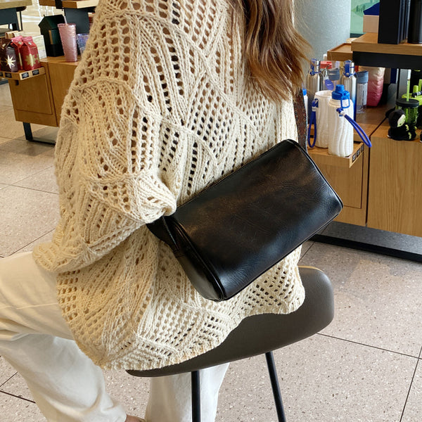 Taiwan Lee Kee Leather Goods Lee Kee Original Genuine Leather Handmade Ins Trendy Functional Messenger Bag No. 5110 First Layer Cowhide Bag Leather Original Handmade Genuine Leather Leather Goods