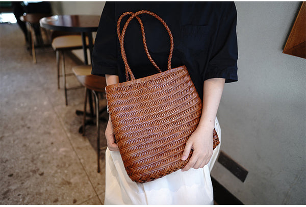 台灣李記皮具 李記 原創真皮手工 別注法式敞口 軟牛革の水桶型 托特包 M1014號 頭層牛皮包包 皮革 原創手工真皮 皮件