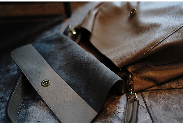 Taiwan Lee Kee Leather Goods Lee Kee Original genuine leather handmade Detachable special sandwich zipper bag Cover type shoulder bag No. M2007 First layer cowhide bag Leather Original handmade genuine leather Leather goods