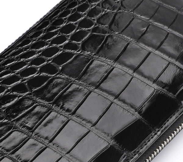 Taiwan Lee Kee Leather Goods Lee Kee Original genuine leather handmade Selection input crocodile leather strict zipper wallet No. 2002B First layer cowhide leather bag Leather Original handmade genuine leather Leather goods