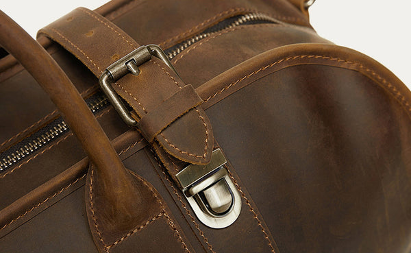 Taiwan Lee Kee Leather Goods Lee Kee Original Handmade Leather Crazy Horse Leather Handbag/Business Bag/Gym Bag No. A9022 First Layer Cowhide Bag Leather Original Handmade Leather Leather Goods