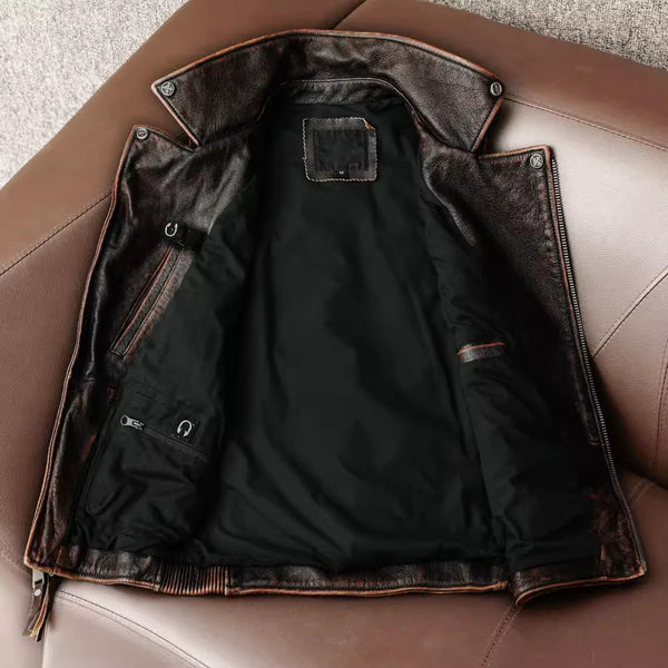 台灣李記皮具 李記 原創真皮手工 哈雷機車を備え多細節重工馬甲 1938號 頭層牛皮包包 皮革 原創手工真皮 皮件