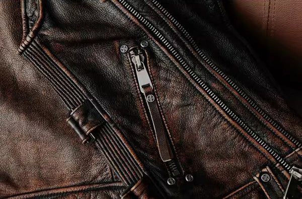 台灣李記皮具 李記 原創真皮手工 哈雷機車を備え多細節重工馬甲 1938號 頭層牛皮包包 皮革 原創手工真皮 皮件