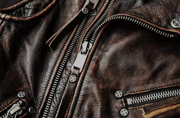 台灣李記皮具 李記 原創真皮手工 哈雷機車を備え多細節重工馬甲 1938號 頭層牛皮包包 皮革 原創手工真皮 皮件