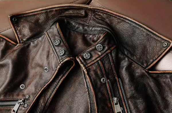 台灣李記皮具 李記 原創真皮手工 哈雷機車を備え多細節重工馬甲 1938號 頭層牛皮包包 皮革 原創手工真皮 皮件