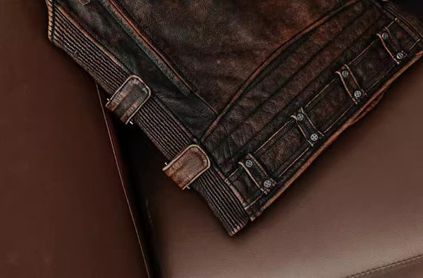 台灣李記皮具 李記 原創真皮手工 哈雷機車を備え多細節重工馬甲 1938號 頭層牛皮包包 皮革 原創手工真皮 皮件