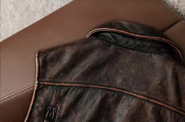 台灣李記皮具 李記 原創真皮手工 哈雷機車を備え多細節重工馬甲 1938號 頭層牛皮包包 皮革 原創手工真皮 皮件