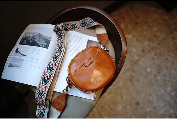 Taiwan Lee Kee Leather Goods Lee Kee original genuine leather handmade ethnic style retro adjustable and removable colorful knitted bag wide shoulder strap No. M7012 first layer cowhide leather bag leather original handmade genuine leather leather goods