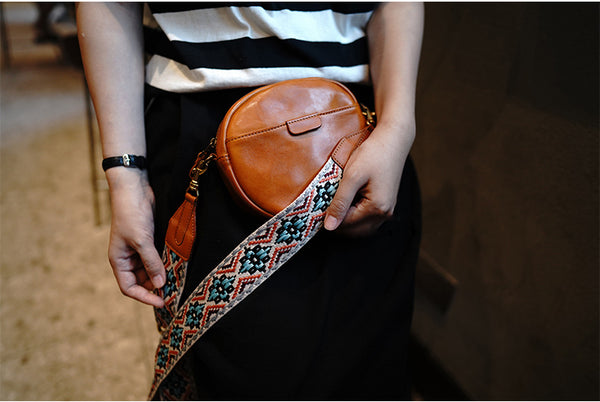 Taiwan Lee Kee Leather Goods Lee Kee original handmade leather ethnic style retro adjustable and removable colorful knitted bag wide shoulder strap No. M7012 first layer cowhide leather bag leather original handmade leather leather goods