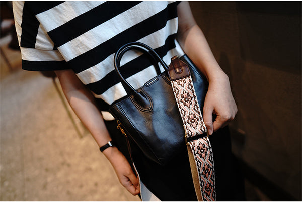 Taiwan Lee Kee Leather Goods Lee Kee original handmade genuine leather ethnic style retro adjustable and removable colorful knitted bag wide shoulder strap No. M7012 first layer cowhide leather bag leather original handmade genuine leather leather goods