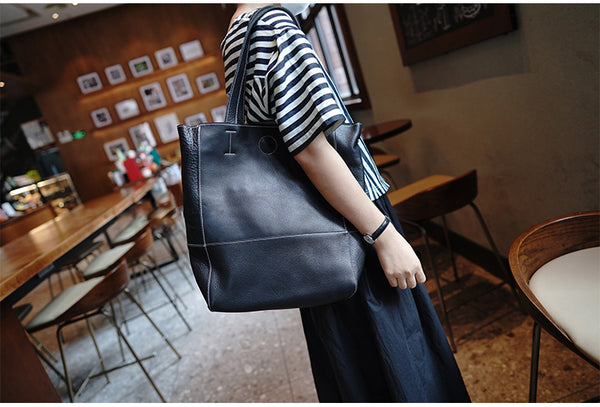 Taiwan Lee Kee Leather Goods Lee Kee Original Genuine Leather Handmade First-layer Soft Cowhide Retro Large Capacity Tote Bag No. M104 First-layer Cowhide Bag Leather Original Handmade Genuine Leather Leather Goods