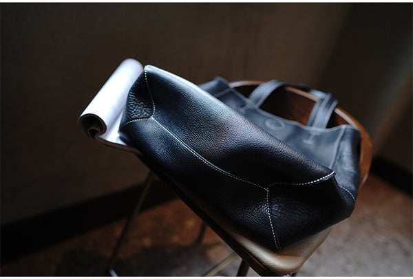 Taiwan Lee Kee Leather Goods Lee Kee Original Genuine Leather Handmade First-layer Soft Cowhide Retro Large Capacity Tote Bag No. M104 First-layer Cowhide Bag Leather Original Handmade Genuine Leather Leather Goods