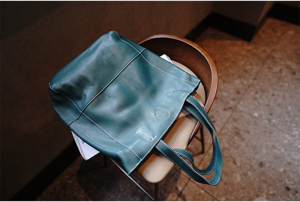 Taiwan Lee Kee Leather Goods Lee Kee Original Genuine Leather Handmade First-layer Soft Cowhide Retro Large Capacity Tote Bag No. M104 First-layer Cowhide Bag Leather Original Handmade Genuine Leather Leather Goods