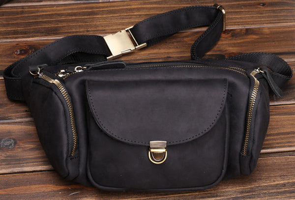 Taiwan Lee Kee Leather Goods Lee Kee original handmade leather European and American retro multi-compartment outdoor casual chest bag No. 0016 original handmade leather leather goods