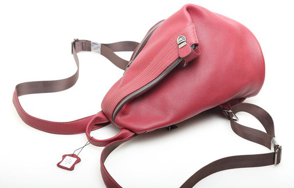 台灣李記皮具 李記 原創真皮手工 無性別セ男女本革バッ大容量純色後背包01976號原創手工真皮 皮件