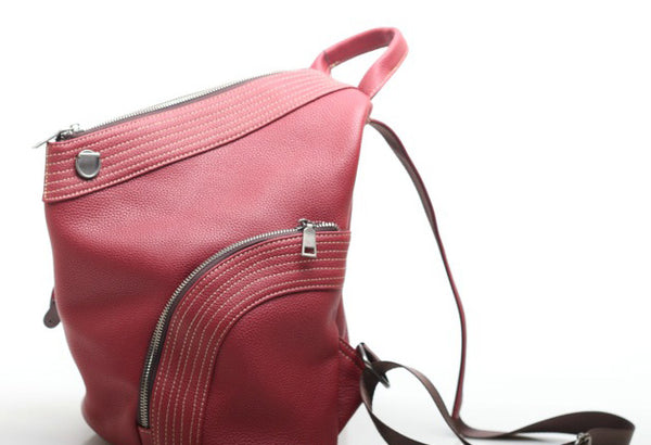 台灣李記皮具 李記 原創真皮手工 無性別セ男女本革バッ大容量純色後背包01976號原創手工真皮 皮件