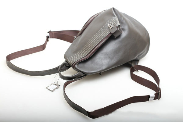 台灣李記皮具 李記 原創真皮手工 無性別セ男女本革バッ大容量純色後背包01976號原創手工真皮 皮件