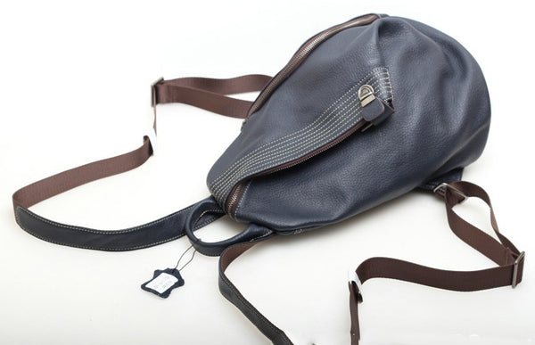 台灣李記皮具 李記 原創真皮手工 無性別セ男女本革バッ大容量純色後背包01976號原創手工真皮 皮件