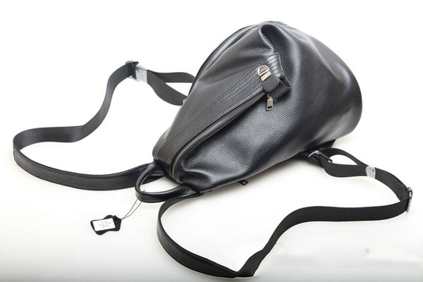 台灣李記皮具 李記 原創真皮手工 無性別セ男女本革バッ大容量純色後背包01976號原創手工真皮 皮件