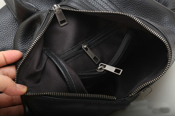 台灣李記皮具 李記 原創真皮手工 無性別セ男女本革バッ大容量純色後背包01976號原創手工真皮 皮件