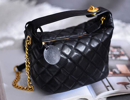 台灣李記皮具 李記 原創真皮手工       頭層牛皮 菱格鏈條 輕奢飯盒包030號原創手工真皮 皮件