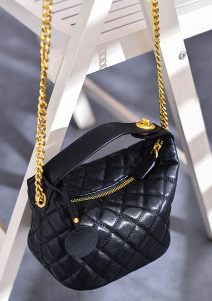 台灣李記皮具 李記 原創真皮手工       頭層牛皮 菱格鏈條 輕奢飯盒包030號原創手工真皮 皮件