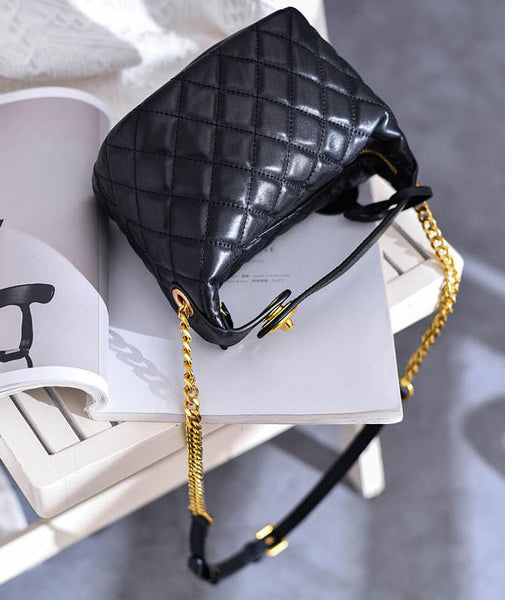 台灣李記皮具 李記 原創真皮手工       頭層牛皮 菱格鏈條 輕奢飯盒包030號原創手工真皮 皮件