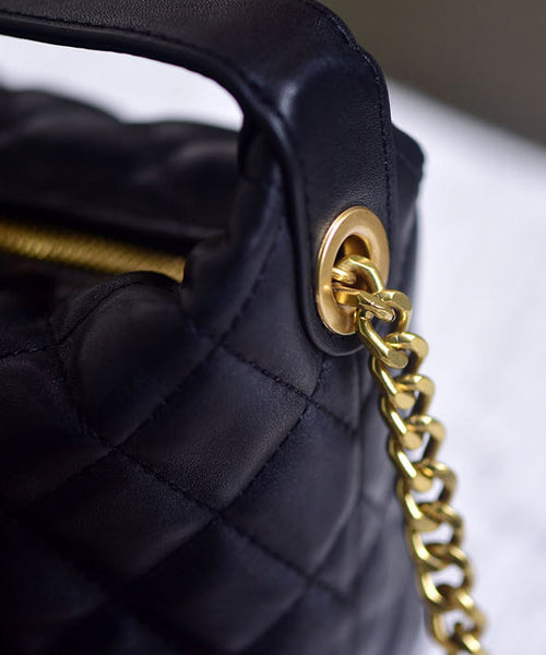 台灣李記皮具 李記 原創真皮手工       頭層牛皮 菱格鏈條 輕奢飯盒包030號原創手工真皮 皮件