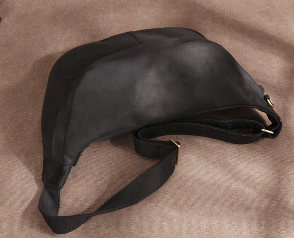 台灣李記皮具 李記 原創真皮手工 日韓 多機能瘋馬皮大容量胸包03321號原創手工真皮 皮件