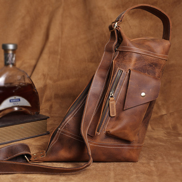 台灣李記皮具 李記 原創真皮手工 厳選のか瘋馬皮騎行機車旅行包0558號原創手工真皮 皮件