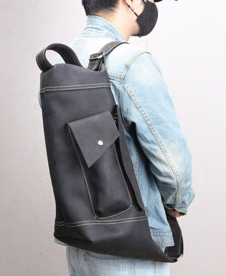 台灣李記皮具 李記 原創真皮手工 厳選のか瘋馬皮騎行機車旅行包0558號原創手工真皮 皮件