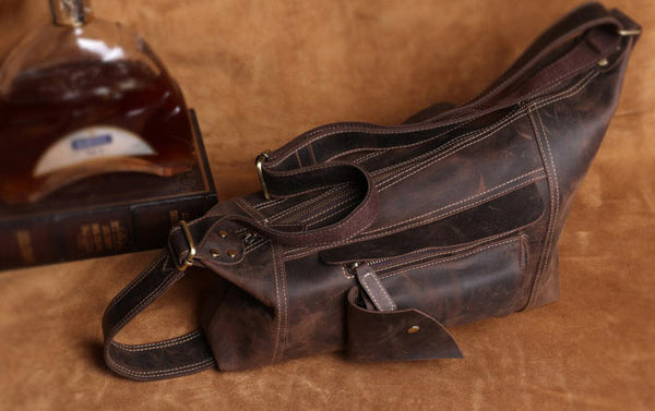 台灣李記皮具 李記 原創真皮手工 厳選のか瘋馬皮騎行機車旅行包0558號原創手工真皮 皮件