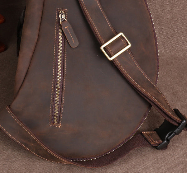 Taiwan Lee Kee Leather Goods Lee Kee original handmade genuine leather riding leather large capacity ヘッ chest bag No. 06589 original handmade genuine leather leather goods