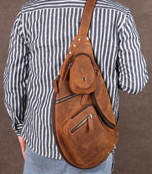 Taiwan Lee Kee Leather Goods Lee Kee original handmade genuine leather riding leather large capacity ヘッ chest bag No. 06589 original handmade genuine leather leather goods