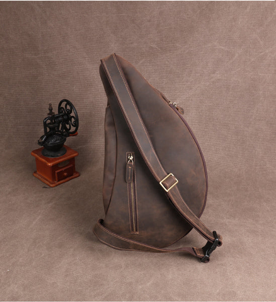 Taiwan Lee Kee Leather Goods Lee Kee original handmade genuine leather riding leather large capacity ヘッ chest bag No. 06589 original handmade genuine leather leather goods