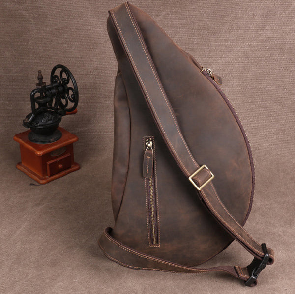 Taiwan Lee Kee Leather Goods Lee Kee original handmade genuine leather riding leather large capacity ヘッ chest bag No. 06589 original handmade genuine leather leather goods