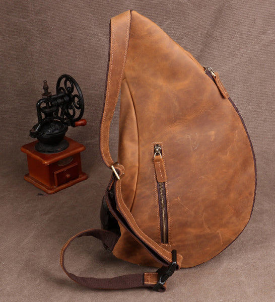 Taiwan Lee Kee Leather Goods Lee Kee original handmade genuine leather riding leather large capacity ヘッ chest bag No. 06589 original handmade genuine leather leather goods