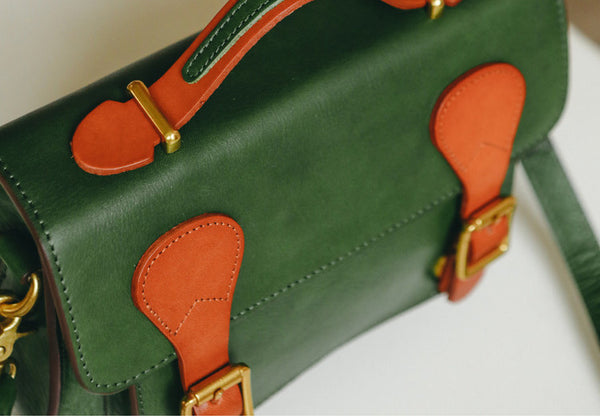 Taiwan Lee Kee Leather Goods Lee Kee Original Handmade Leather European and American Vintage Vegetable Tanned Cow Leather Messenger Bag No. 11040 Original Handmade Leather Leather Goods