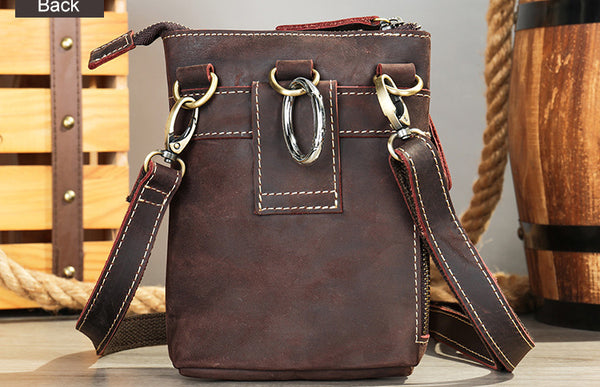 台灣李記皮具 李記 原創真皮手工 瘋馬皮(穿皮帶)多機能掛包1333號原創手工真皮 皮件