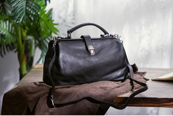 Taiwan Lee Kee Leather Goods Lee Kee Original Leather Handmade Jinkou Doctor Bag/Lock Bag No. 140150 First Layer Cowhide Bag Leather Original Handmade Leather Leather Goods